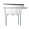 Koolmore 3 Compartment Stainless Steel Commercial Kitchen Sink with Drainboard - Bowl Size 10" x 14" x 10" SC101410-12R3 - alternate 2